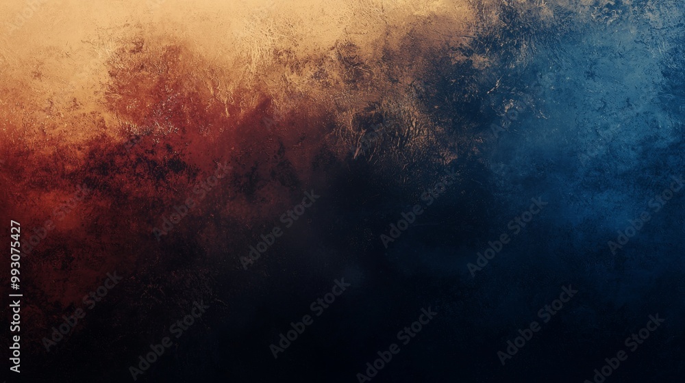Obraz premium Abstract grunge background featuring a textured surface with a color gradient fading from warm to cool tones. This versatile background is ideal for various design projects