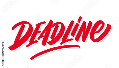 Deadline. Handwritten vector lettering word.