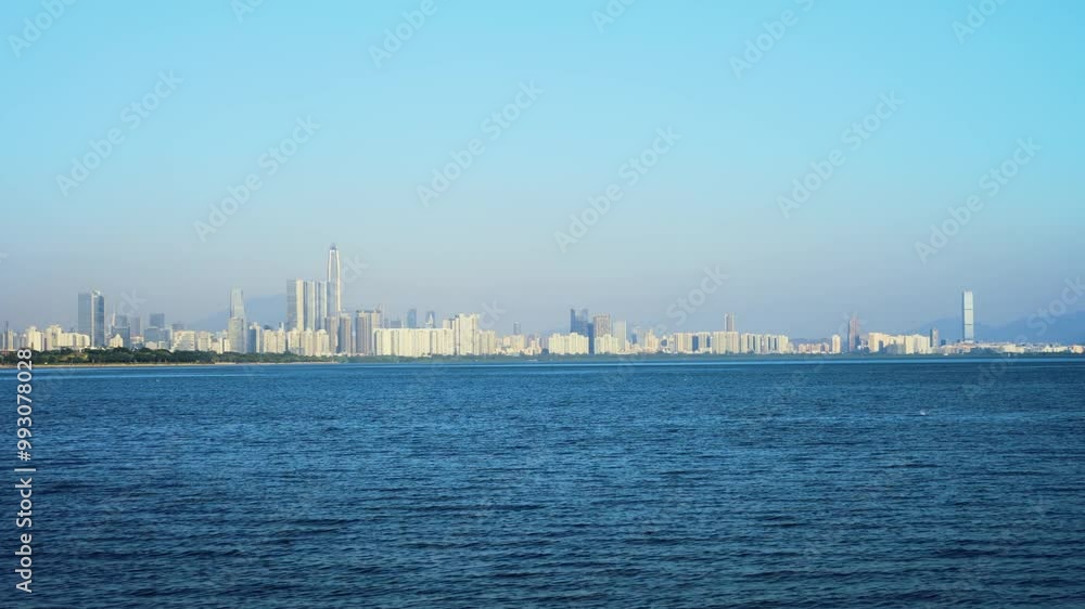 Beautiful city Shenzhen coastal scenery aerial shot Beautiful city Shenzhen coastal scenery aerial shot