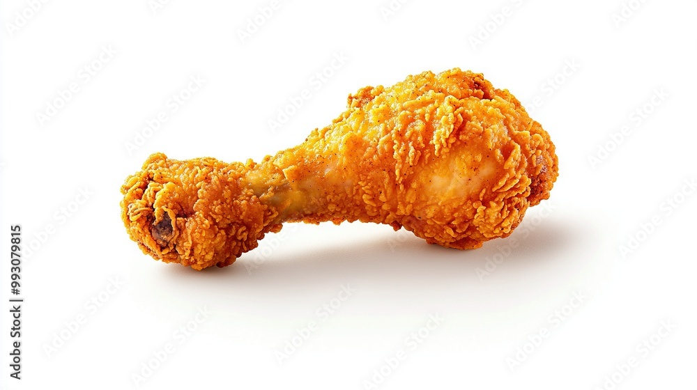 A photo of a chicken nugget close up against a white background, with a shadow of the same chicken nugget visible A photo of a chicken nugget close up against a white background, with a shadow of the same chicken nugget visible