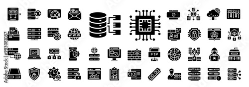 web hosting icon, online security privacy storage