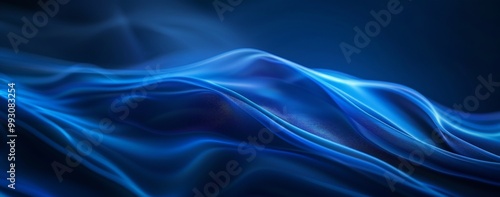 Abstract Blue Waves Smooth Line Background