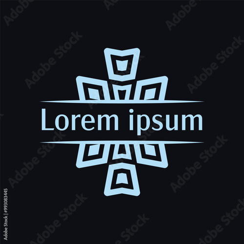 Light Blue Modern Geometric Cross Design Ideal for tech branding