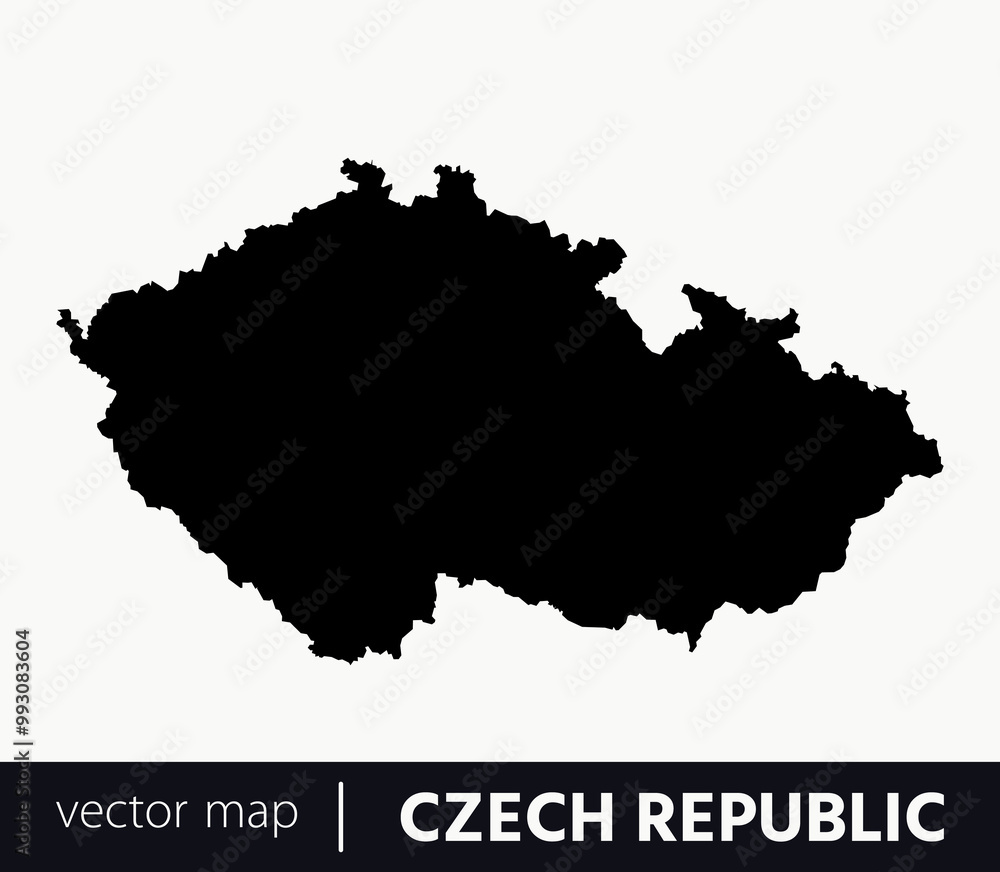Obraz premium High Detailed Vector Map - Czech Republic