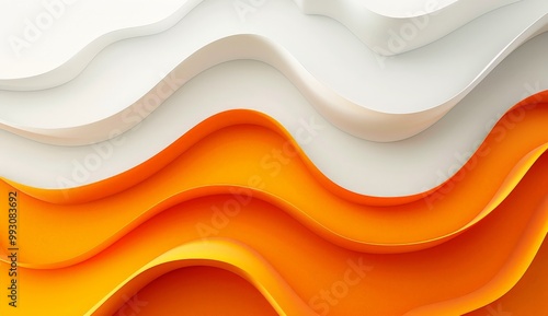 Abstract Orange and White Waves