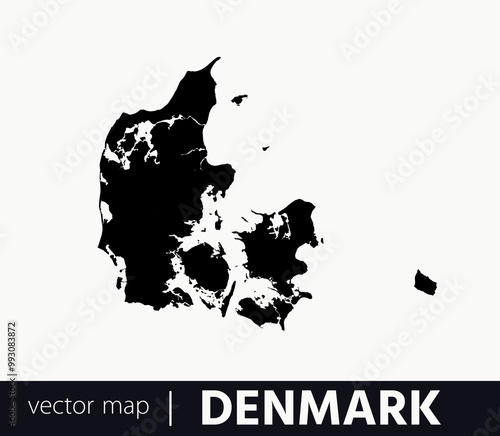 Photography High Detailed Vector Map - Denmark