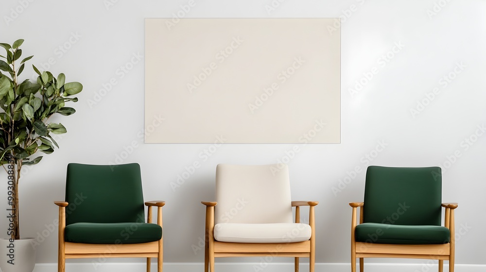 Minimalist Gallery Wall with Plexiglass Printed Artwork and Greenery in Modern Living Space Minimalist Gallery Wall with Plexiglass Printed Artwork and Greenery in Modern Living Space
