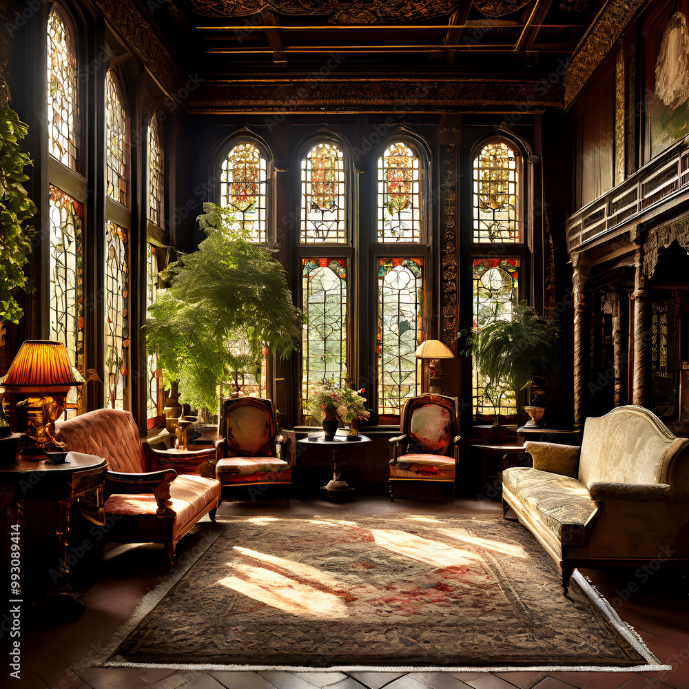 Obraz premium The Retro Luxury of Victorian Interiors