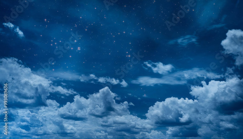 backgrounds night sky with stars and moon and clouds