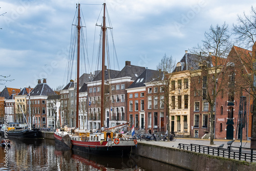 View of canal in Groningen - Netherlands photo