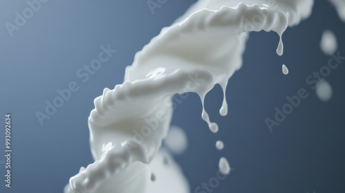 Flowing Milk Creating a Double Helix Effect