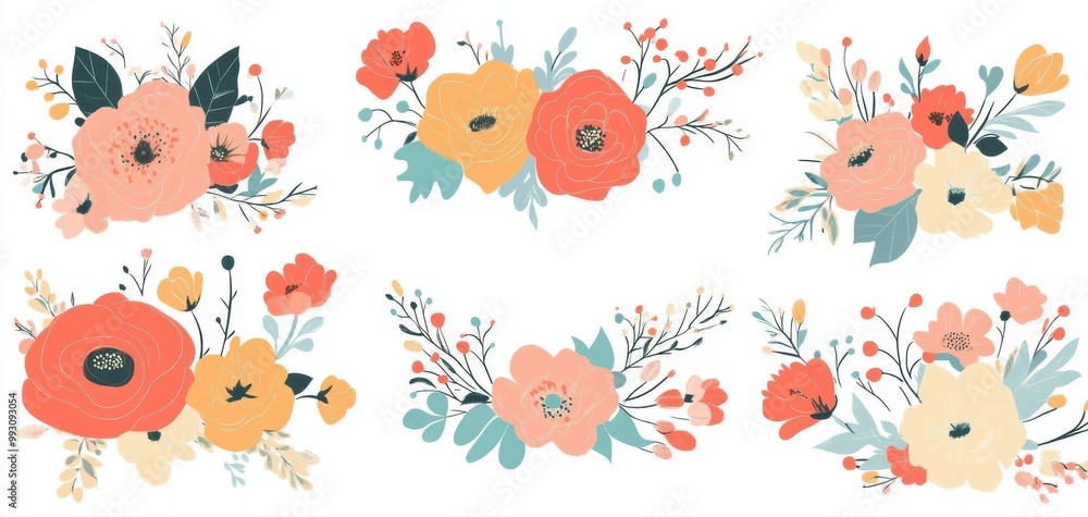 Floral Clipart Set. Floral Clipart Set.