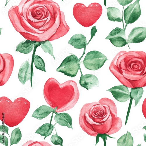 Roses and Hearts Pattern.
