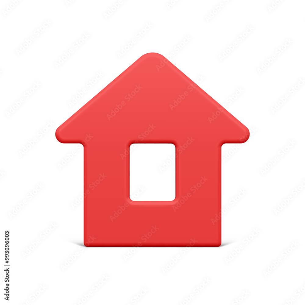 Minimalist red countryside house with window and triangle roof front view Christmas bauble 3d template vector illustration. Premium realistic Xmas toy slim village home symbol of family mockup Minimalist red countryside house with window and triangle roof front view Christmas bauble 3d template vector illustration. Premium realistic Xmas toy slim village home symbol of family mockup