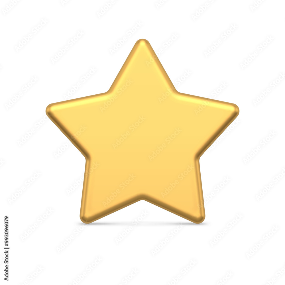 Bright luxury golden star metallic surface 3d template vector illustration. Realistic expensive jewelry insignia symbol Christmas tree decor interior bauble or spruce toy Bright luxury golden star metallic surface 3d template vector illustration. Realistic expensive jewelry insignia symbol Christmas tree decor interior bauble or spruce toy