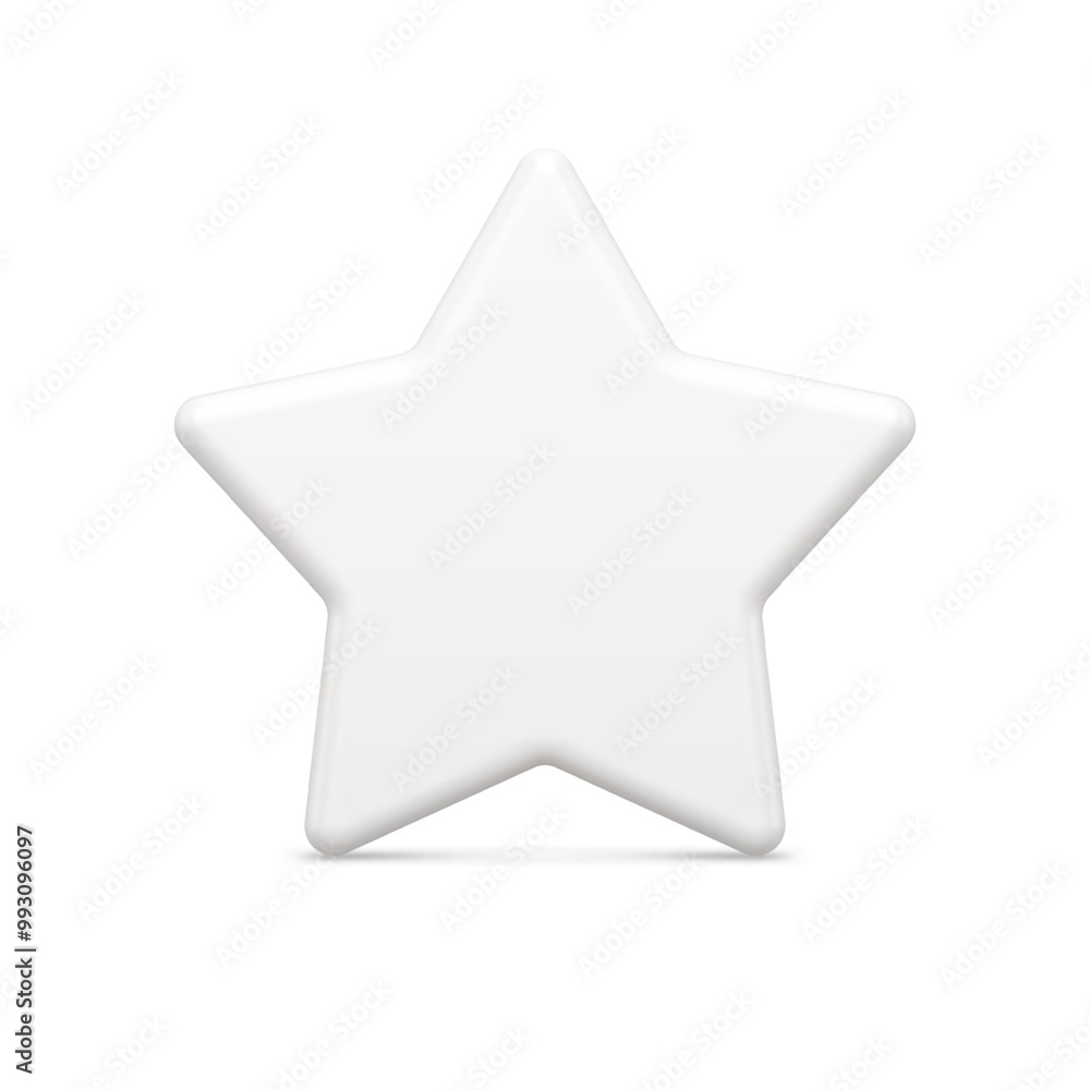Tenderness white glossy five pointed star decorative design leadership achievement insignia realistic vector illustration. Minimalist expensive frozen asterisk traditional winter holiday symbol Tenderness white glossy five pointed star decorative design leadership achievement insignia realistic vector illustration. Minimalist expensive frozen asterisk traditional winter holiday symbol