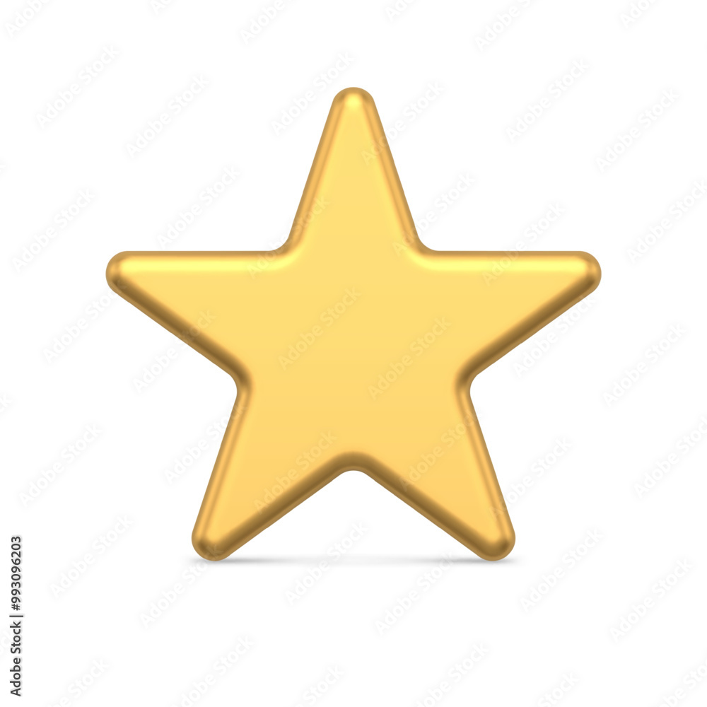 Bright luxury golden star metallic surface 3d template vector illustration. Realistic expensive jewelry insignia symbol Christmas tree decor interior bauble or spruce toy Bright luxury golden star metallic surface 3d template vector illustration. Realistic expensive jewelry insignia symbol Christmas tree decor interior bauble or spruce toy