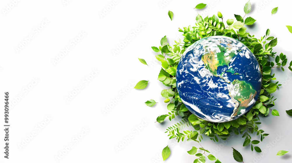 Earth day concept on white background, World environment day Earth day concept on white background, World environment day