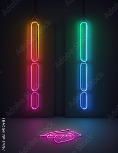 Realistic neon lights Background, Wallpaper, Photo for post banner. Ai Gegerated