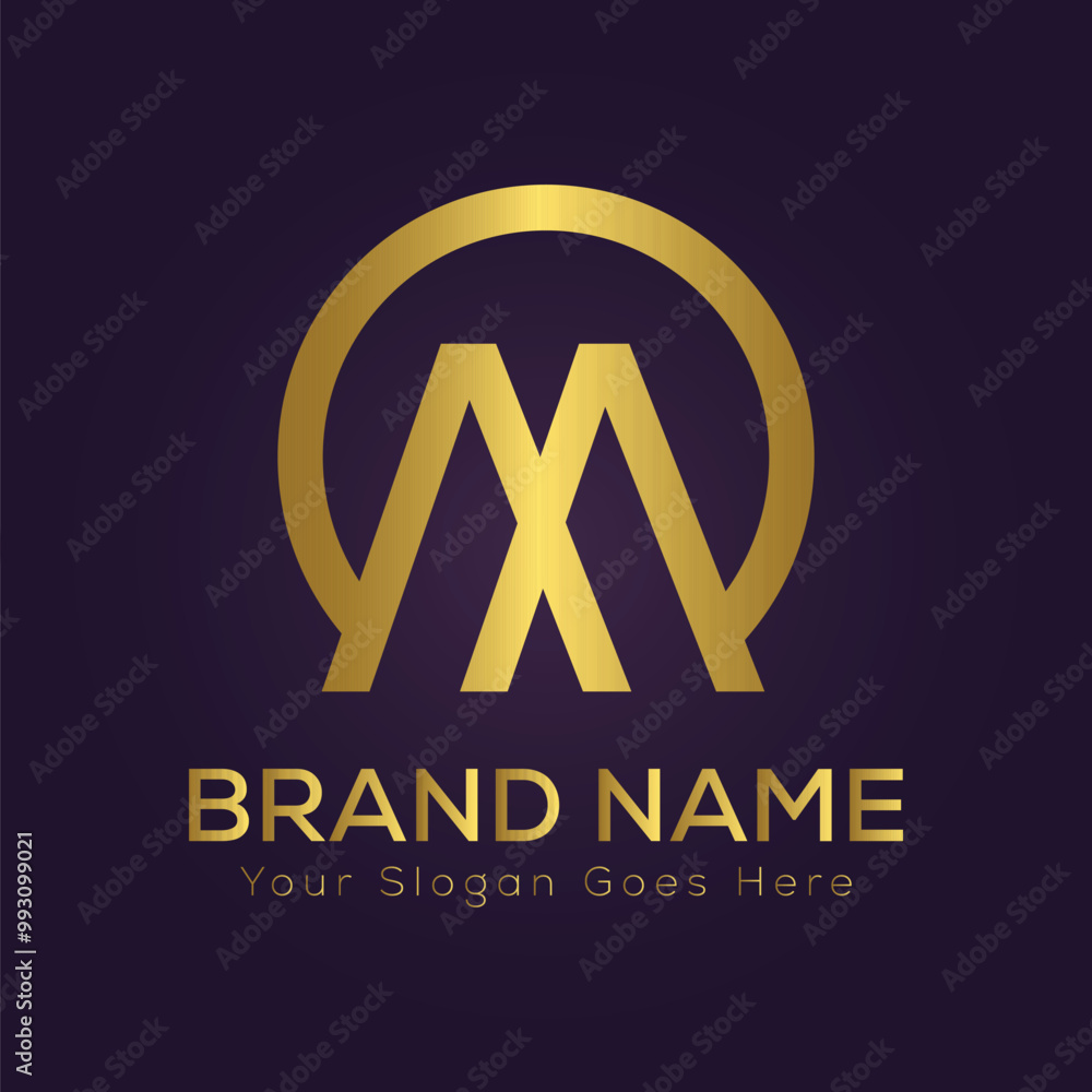 Letter M luxury gold logo concept Letter M luxury gold logo concept
