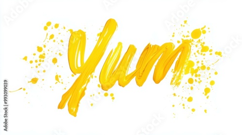Vibrant Mustard Color in Cursive Writing Style