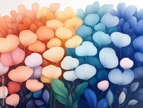 Colorful gradient flowers blending seamlessly together photo