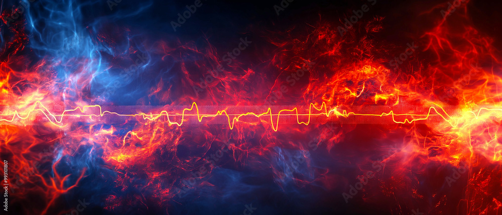 Heartbeat graph on EKG monitor screen with blank space Heartbeat graph on EKG monitor screen with blank space