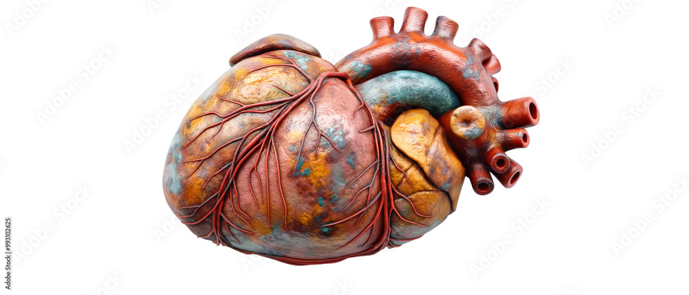 Anatomical human heart, isolated on white background Anatomical human heart, isolated on white background
