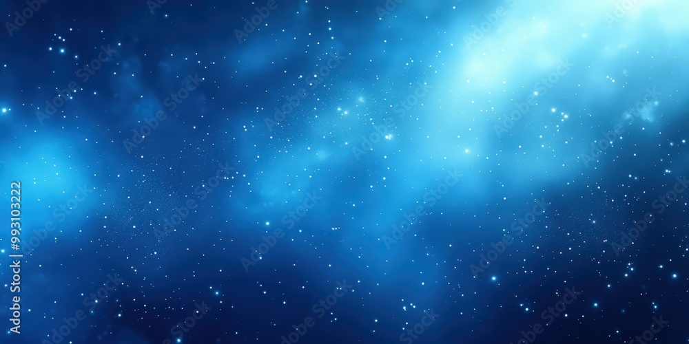 Obraz premium Blue Background with White Sun Rays and Dust Particles