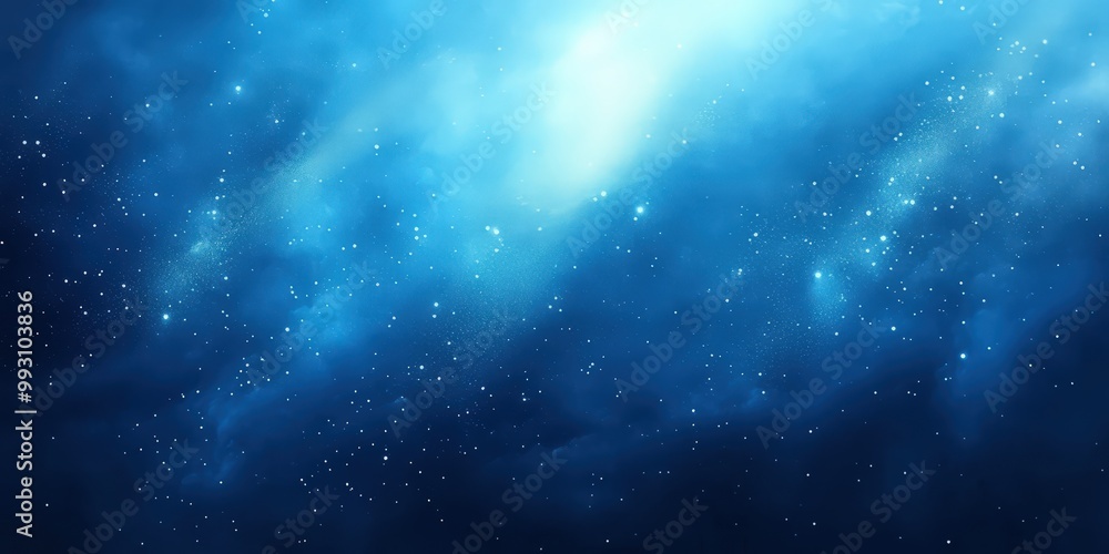 Obraz premium Blue Background with Soft White Rays and Dust Particles