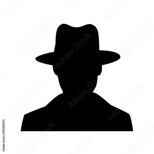 Man in Cowboy Hat Silhouette Vector Art Transparent Background