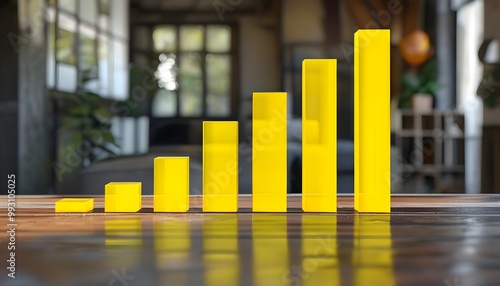 Vibrant yellow bar graph showcasing data trends and insights photo