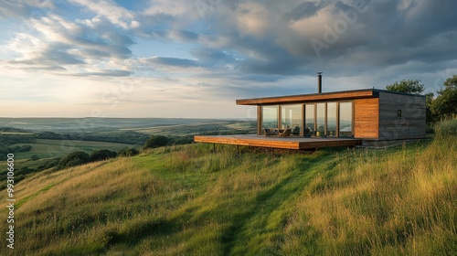 Eco-friendly vacation home on a remote hilltop with sweeping countryside views