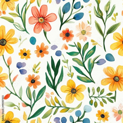 Watercolor Floral Pattern.