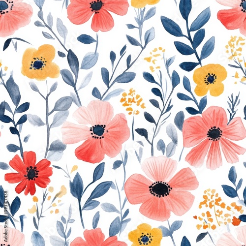 Watercolor Floral Pattern.