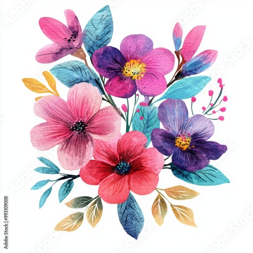 Watercolor Floral Bouquet.