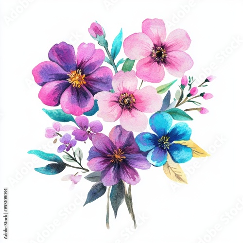 Watercolor Floral Bouquet.