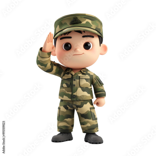 3D Cartoon Character of a Soldier