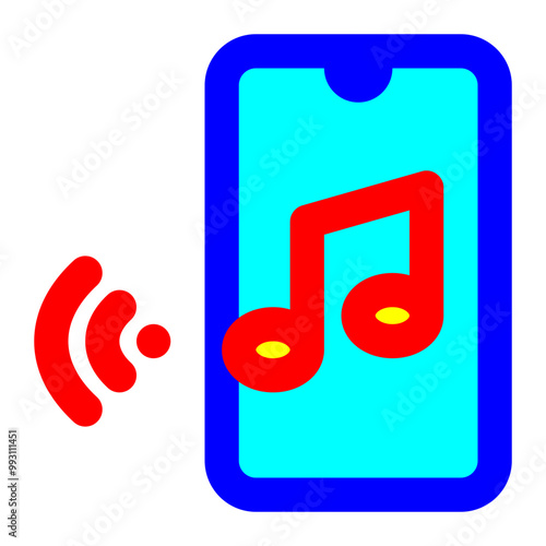 music app, online music, music streaming, mobile, app, application, entertainment filled color outline