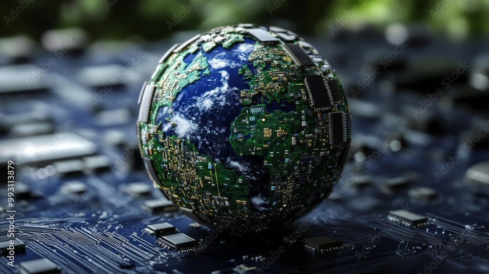 Fusion of technology and geography in a modern design.