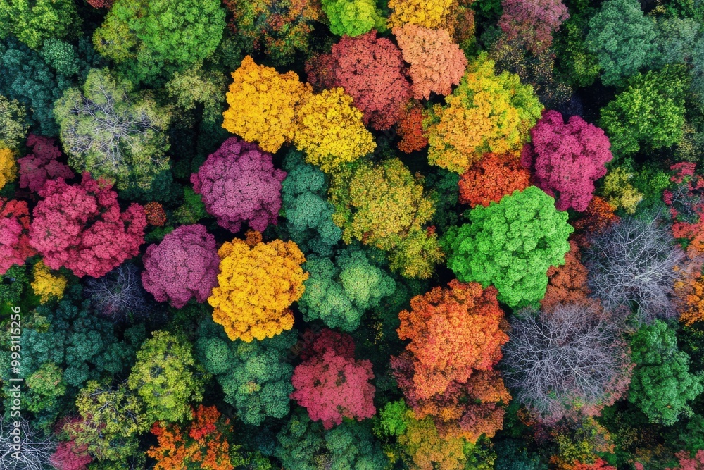 Lively tree cover observed from above Lively tree cover observed from above