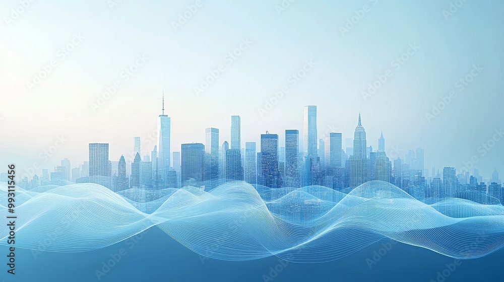 Light blue and white urban skyline. The urban scenery in a clean background reflects progress and creativity. The graphic design style showcases business concepts and new technological trends. Light blue and white urban skyline. The urban scenery in a clean background reflects progress and creativity. The graphic design style showcases business concepts and new technological trends.