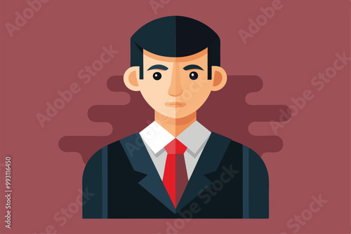 A customizable illustration depicts a formal defendant in a suit and tie, suitable for various legal contexts, Defendant Customizable Illustration