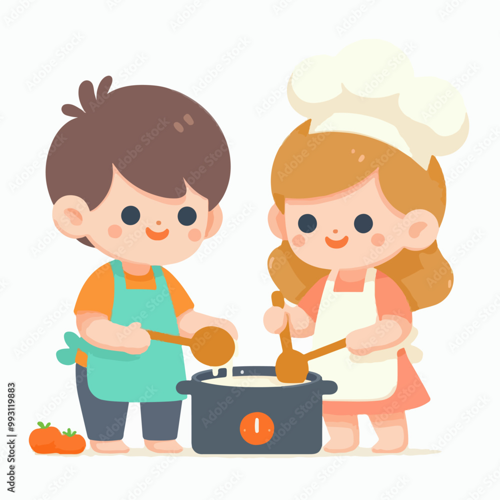 Vibrant Kids. A Flat Illustration of Play, Discovery, and Creativity Vibrant Kids. A Flat Illustration of Play, Discovery, and Creativity