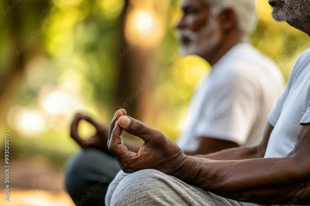 Meditation Seniors in Park Meditation Seniors in Park