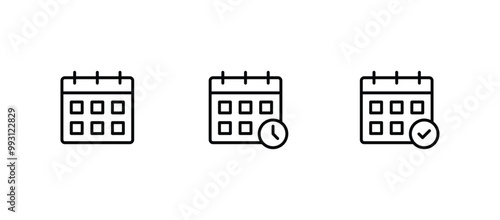 Calendar icon set. Calender symbol vector