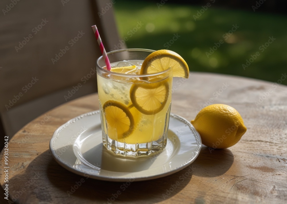 lemonade with lemon slices lemonade with lemon slices