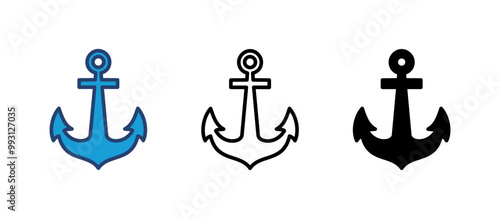 Anchor icon vector. Anchor symbol logo. Anchor marine icon.