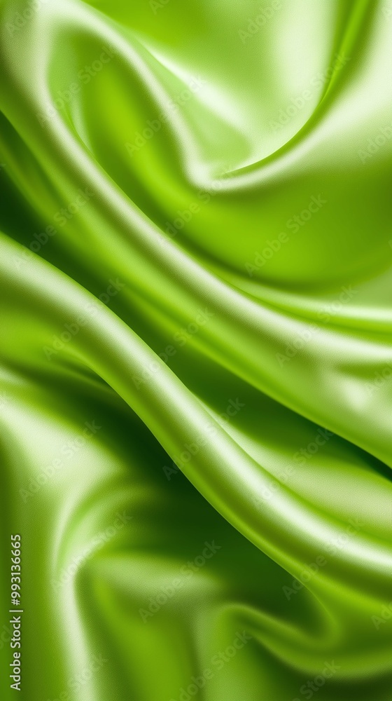 Abstract lime neon green silky wavy smooth fabric material background. Vertical (9:16) Abstract lime neon green silky wavy smooth fabric material background. Vertical (9:16)