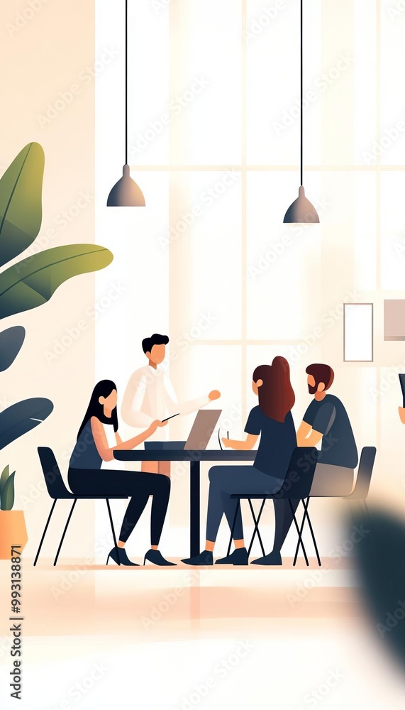 Fototapeta premium People collaborating in a modern office